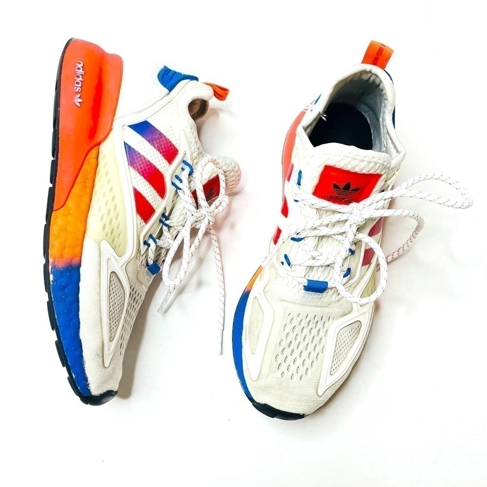 ADIDAS ZX 2K Boost Athletic Solar Red Gradient Sneakers Size 6.5